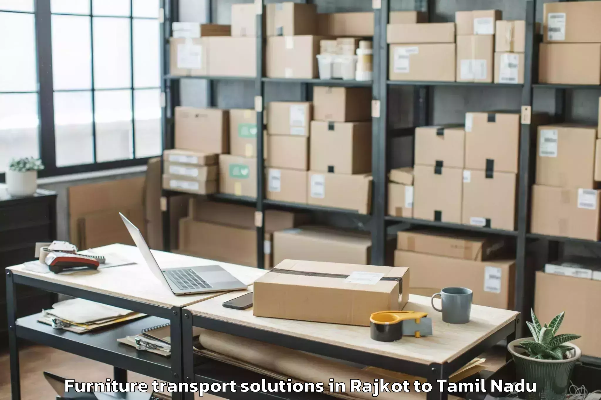 Trusted Rajkot to Tirupparangunram Furniture Transport Solutions